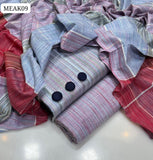 New Article Krandi Khadar Fabric Shirt With New Badar Style Dupatta And Krandi Khadar Trouser With Buttons 3PC Dress