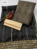 Organza Fabric Lining Jaal Work Shirt With Organza Tissue Paani Shesha Work Duppata And Masoori Plain Trouser 3Pc Dress With Beautiful Khussa