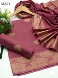 Lawn Fabric Banarsi Jaquard Shirt With Banarsi Lawn Jaquard DUPPATA And Banarsi Lawn Booti Trouser 3Pc Dress