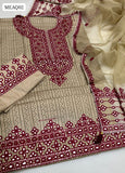 Lawn Cotton Fabric Karhai Ari 9Mm Embroidery Work Shirt And Organza Karhai 4 Said Embroidery Work Dupatta And Lawn Cotton Karhai Ari 9Mm Embroidery Work Trouser 3Pc Dress