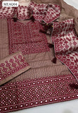 Lawn Cotton Fabric Karhai Ari 9Mm Embroidery Work Shirt And Organza Karhai 4 Said Embroidery Work Dupatta And Lawn Cotton Karhai Ari 9Mm Embroidery Work Trouser 3Pc Dress