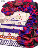 Linen Fabric Print Digital Shirt With Digital print Dupatta And Plan Dyed Trouser 3Pc Dress
