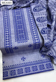 Khadar Karahi Fabric Cross Stitch Embroidery Work Shirt With Khadar Karahi Block Print Dupatta And Khadar Karahi Cross Stitch Embroidery Work Trouser 3Pc Dress