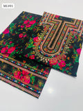 Swiss Lawn Fabric Printed Balochi Work Embroidered Shirt With Swiss Lawn Embroidered Trouser 2Pc Dress