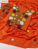 Linen Fabric Handemade Riban Gala Neat Work Shirt With Linen Embroidery Dupatta And Linen Plain Trouser 3Pc Dress