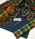 Sussi Khaddi Silk Fabric Plain Shirt With Leining Trouser And Beautiful Wool Shawls 3pc Dress With Nikeline