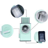 Manual Rotary Best Vegetable Slicer Cutter Multifunction vegetable cutting machine Kitchen Vegetable Cheese, onion, potato, cutter salad potatoes chips slicer Grater Chopper With 3 Stainless Steel Knives vegetable dicer