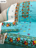 LAWN COMPUTER CROSS STITCH EMBROIDERY + 9MM CHINA SHEESHA ON LAWN SHIRT AND TROUSER WITH EMBROIDERED CHIFFON DUPPATTA 3PC Dress