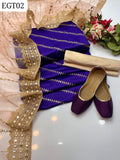 Soft SIlk All over Work Shirt & Tissue 4 Sided Border Work Dupatta With Same Kaattan Trouser 3PC Dress
