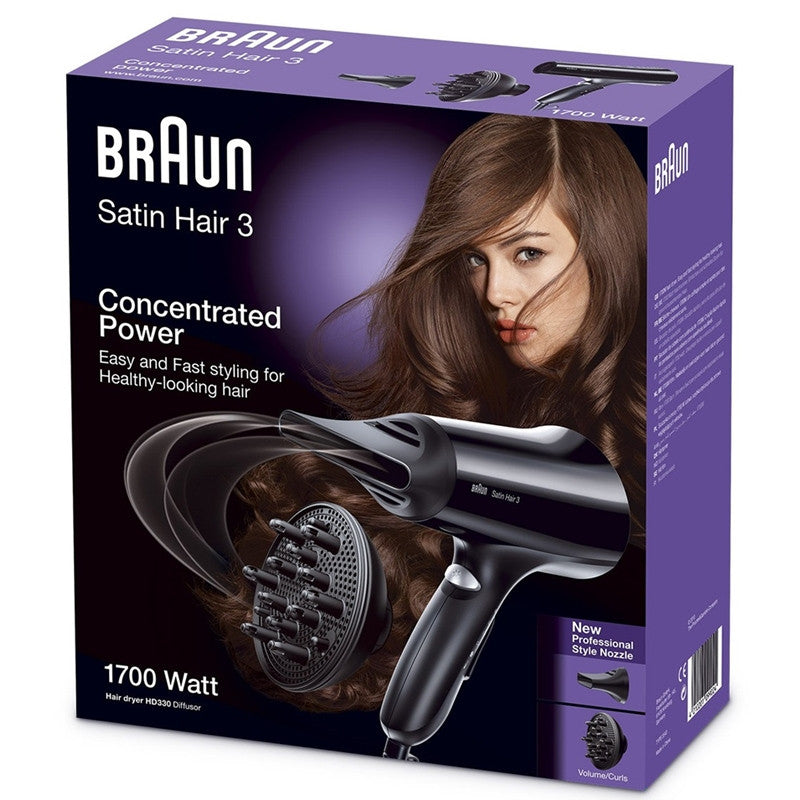 Braun HD330 Satin Hair 3 Hair Dryer With Official Warranty