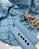 Khadi Cotton Fabric Plain Shirt With Khadi Cotton Laining Dupatta And Khadi Cotton Plain Trouser 3Pc Dress With Button