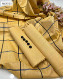 Khadi Cotton Fabric Plain Shirt With Khadi Cotton Laining Dupatta And Khadi Cotton Plain Trouser 3Pc Dress With Button