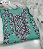 Paper Cotton Karahi Handmade Chicken Kari Work Shirt With Paper Cotton Karahi Handmade Dupatta And Kataan Slik Trouser 3pc Dress