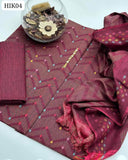 Khaadi Cotton Fabric Bindi Style Shirt With Khaadi Multi Colours Dupatta And Khaadi Cotton Plain Trouser 3Pc Dress