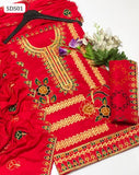 Linen Fabric Machine Aari Galla Daman Work Shirt With Linen Embroidery Jaal Work Dupatta And Linen Embroidery Trouser 3Pc Dress