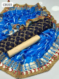 Net Fabric Zari Embroidery Front And Back Embroidery Shirt With Chonri Silk Gota Work Dupatta And Masoori Trouser 3Pc Dress