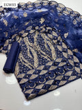 Net Sequence Beautiful Embroidery Jaal Work Shirt With Net Sequence & Beautiful Boder Work Duppata And Kataan Silk Plain Trouser 3Pc Dress