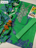 Dhanak Fabric Embroidery Gala Shirt With Beautiful Digitel Printed Dhanak Dupatta And Plain Dhanak Trouser 3Pc Dress