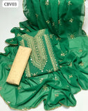 Chiffon Fabric 9mm Embroidery Work Shirt With Chiffon Embroidery Work Dupatta And Masoori Trouser 3pc Dress