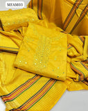 Sussi Fabric Karahi 9Mm Computer Work Shirt With Self Jourcard Shawl Dupatta And Sussi Karahi 9Mm Computer Work Trouser 3Pc Dress