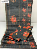 Swiss Lawn Fabric Digital Print Shirt & Trouser Along With Karinkal Silk Flower Digital Print Dupatta 3Pcs Dress