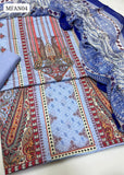 Lawn Fabric Neck Print r Allover Back And Saleeves Printed Shirt With Chiffon Dupatta And Lawn Plain Trouser 3Pc Dress