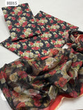 Monar Swiss Lawn Fabric Digital Print Shirt And Digital Print Trouser Along With Digital Print Chiffon Duppata 3 Pc Dress