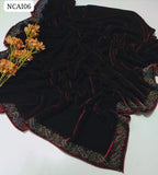 Soft Velvet Sequence Embroidery 4said boder new style
