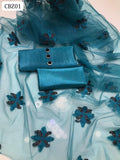 Kataan Silk Fabric Plain Shirt And Kataan Silk Trouser With Net Ari Zari Dupatta 3pc Dress