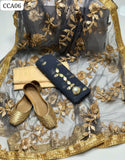 Chiffon Fabric Embroidery Work Shirt With Net Gota work Dupatta and Masoori Trouser 3pc Dress With Khussa As a Gift