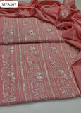 Paper Cotton Fabric Karahi Handmade Tarkashi Chicken Kari Orignal Mirror Work Shirt With Paper Cotton Karahi Handmade Tarkashi Duppata And Kataan Silk Trouser 3Pc Dress