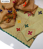 Khaadi Hand Made Applic Daman Embroidery Work Shirt With Cotton Net Applic Work Dupatta And Khaadi Hand Made Applic Trouser 3Pc Dress
