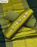 Sussi Silk Fabric Plain Shirt With Sussi Silk Lines Shawl Two Ton Dupatta And Sussi Silk Lines Trouser 3Pc Dress Without Neck Line