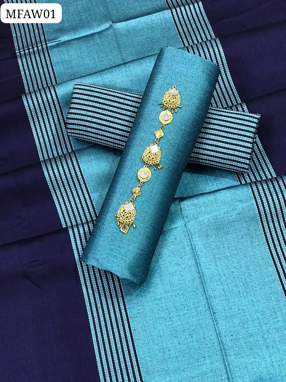 Sussi Silk Fabric Plain Shirt With Sussi Silk Lines Shawl Two Ton Dupatta And Sussi Silk Lines Trouser 3Pc Dress Without Neck Line