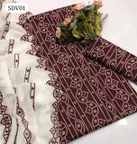 Cotton Fabric Chunri Print Shirt And Cotton Chiffon Embroidery Work Dupatta And Cotton Chunri Print Trouser 3Pc Dress