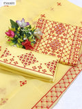 Soft Lawn Fabric Back Ground Battik Print Embroidery Computer Cross Stitch 9Mm Gala Daman Work Shirt With Same Colour Organza Embroidery Dupatta And Same Colour Embroidery Trouser 3Pc Dress