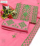 Soft Lawn Fabric Back Ground Battik Print Embroidery Computer Cross Stitch 9Mm Gala Daman Work Shirt With Same Colour Organza Embroidery Dupatta And Same Colour Embroidery Trouser 3Pc Dress