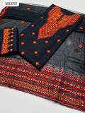 Cotton Fabric Ari Sindhi Work Shirt With Chiffon Pallow Embroidered Dupatta And Cotton Embroidered Trouser 3pc Dress