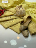 Paper cotton Jucard Work Shirt With Along Paper Cotton Jucard Dupatta And Paper Cotton Jucard Trouser 3Pc Dress With Khussa & Bag As A Gift