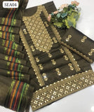 Sussi Fabric Computer 9Mm Galla Daman Work Shirt With Sussi Dupatta And Sussi Embroidery Trouser 3Pc Dress