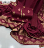 Jamawar Banarsi Work Shirt With Jamawar Banarsi Jucard Dupatta And Line Desgin Trouser 3Pc Dress