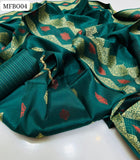 Jamawar Banarsi Work Shirt With Jamawar Banarsi Jucard Dupatta And Line Desgin Trouser 3Pc Dress