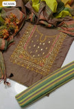 Sussi Khaddi Silk Hand Embroidery Zari beats & Meror Work Gala Shirt With Leining Trouser And Beautiful Shawl 3Pc Dress