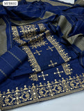 Sussi Fabric Karahi Cross Stitch 9Mm Computer Work Shirt With Sussi Self Jucard Dupatta And Sussi Self Jucard Trouser 3Pc Dress
