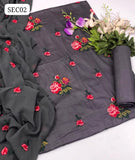 Cotton Fabric Cross Stitch Buti Embroidery Work Shirt With Chiffon Jaal Embroidery Work Dupatta And Plain Trouser 3Pc Dress