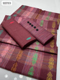 Cotton Khadi Fabric New Badar Jaqrad Style Shirt With Cotton Khadi Dupatta And Self Lineing Trouser 3Pc Dress