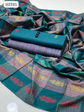 Cotton Khadi Fabric New Badar Jaqrad Style Shirt With Cotton Khadi Dupatta And Self Lineing Trouser 3Pc Dress
