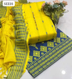 Staple Laboosi Jacquard Bindi Work Shirt With Laboosi Jacquard Dupatta And Embroidery Plazo Trouser 3Pc Dress