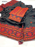 LINEN FABRIC AARI BALOCHI EMBROIDERY SHIRT WITH AARI PALLU EMBROIDERY DUPPATTA AND ARRI EMBROIDERY TROUSER 3PC DRESS