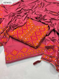 LINEN FABRIC AARI BALOCHI EMBROIDERY SHIRT WITH AARI PALLU EMBROIDERY DUPPATTA AND ARRI EMBROIDERY TROUSER 3PC DRESS